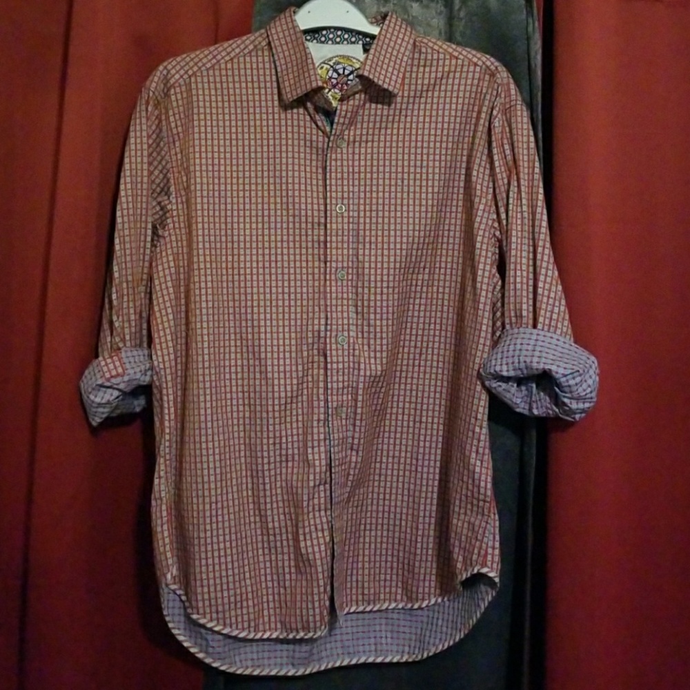 Robert Graham red/blue button  shirt